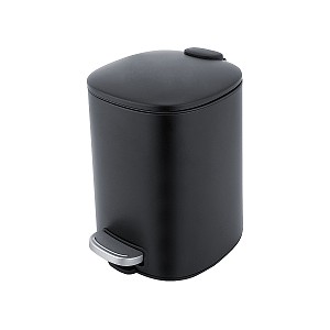 Black Dust bin Trash can with removable container. Volume 5 l. matte black surface finish.