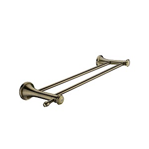 Antique brass Double towel holder, 52 cm Double towel holder. 51,5 cm long. Made of brass with antique brass surface finish.