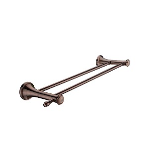 Antique copper Double towel holder, 52 cm Double towel holder. 51,5 cm long. Made of brass with antique copper surface finish.