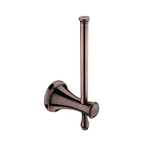 Antique copper Spare toilet paper holder Spare toilet paper holder without cover. Made of brass with antique copper surface finish.