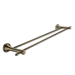 Antique brass Double towel holder, 64 cm Double towel holder. 63,5 cm long. Made of brass with antique brass surface finish.