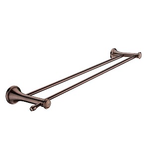 Antique copper Double towel holder, 64 cm Double towel holder. 63,5 cm long. Made of brass with antique copper surface finish.