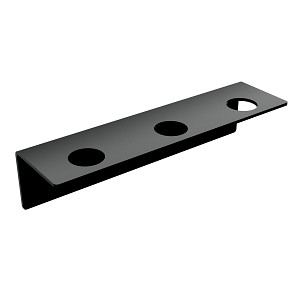 Black Black triple handle for dispensers Black holder for three dispensers for the bathroom, for use by the bathtub or in the shower enclosure. Adhesive installation. Adhesive is NOT included in the package! Matt black.