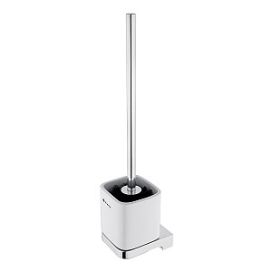 Chrome Toilet brush holder Toilet brush holder. Ceramic container. Chrome brush handle.