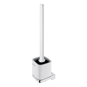 Chrome Toilet brush holder Toilet brush holder. Ceramic container. Chrome brush handle.