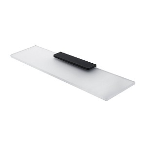 Black Shelf, 50 cm Shelf. Extra clear satin glass. Size 50x11 cm. 8 mm thick glass.