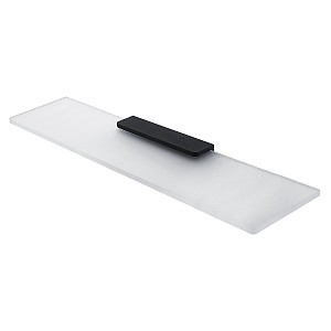 Black Shelf, 60 cm Shelf. Extra clear satin glass. Size 60x11 cm. 8 mm thick glass.