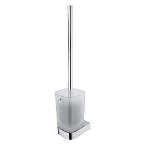 Chrome Toilet brush holder Toilet brush holder. Satin glass container. Chrome handle.