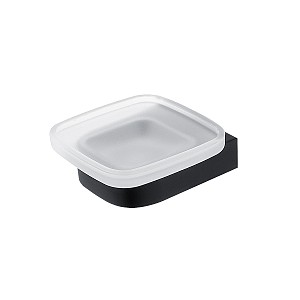 Black Soap dish Soap dish. Satin glass container.