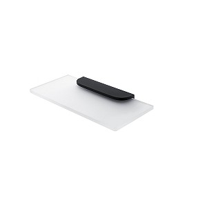 Black Shelf, 20 cm Shelf. Extra clear satin glass. Size 20x11 cm. 8 mm thick glass.