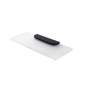 Black Shelf, 30 cm Shelf. Extra clear satin glass. Size 30x11 cm. 8 mm thick glass.