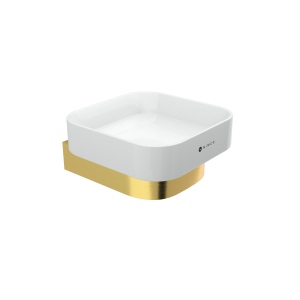 Brushed gold Soap dish Soap dish. Ceramic container.