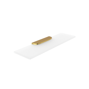 Brushed gold Shelf, 40 cm Shelf. Extra clear frosted glass. Size 40x11 cm. Glass thickness 8 mm.
