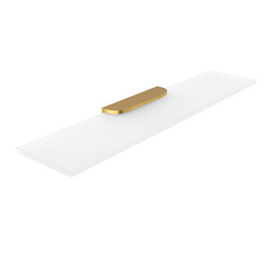Brushed gold Shelf, 50 cm Shelf. Extra clear frosted glass. Size 50x11 cm. Glass thickness 8 mm.