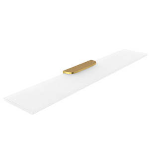 Brushed gold Shelf, 60 cm Shelf. Extra clear frosted glass. Size 60x11 cm. Glass thickness 8 mm.