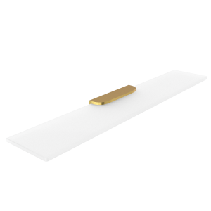 Brushed gold Shelf, 60 cm Shelf. Extra clear frosted glass. Size 60x11 cm. Glass thickness 8 mm.