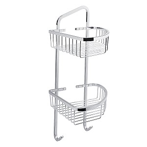 Chrome Double corner wire shelf Double wire corner shelf for bath or shower.