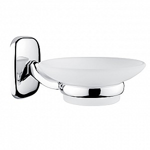 Chrome Soap dish Soap dish. Satin glass container.