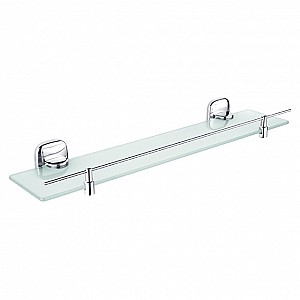 Chrome Shelf with rail Shelf with rail, satin glass.