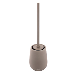 Toilet brush holder Toilet brush. Ceramic TAUPE matte container. Stainless steel brush handle. Soft-touch Surface.