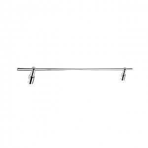 Chrome Rail for shelf, 42 cm Rail for shelf 50 cm. Height 4 cm. For glass of 5 mm thickness.