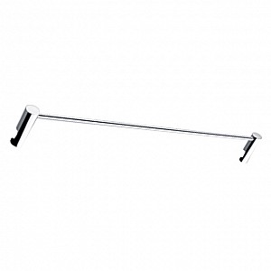 Chrome Rail for shelf, 40 cm Rail for shelf 40 cm. Height of rail 3,5 cm. Maximal thickness of glass 8 mm.