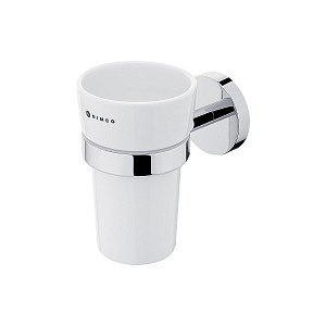 Chrome Cup holder Cup holder. Ceramic cup.