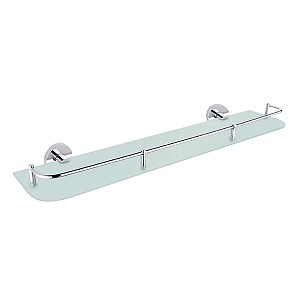 Chrome Shelf with rail, 60 cm Shelf with rail. Satin glass 60 cm.