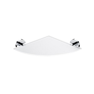 Chrome Corner shelf Corner shelf. Extra clear glass, satin . 8 mm thick glass!