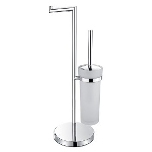 Free standing toilet brush set