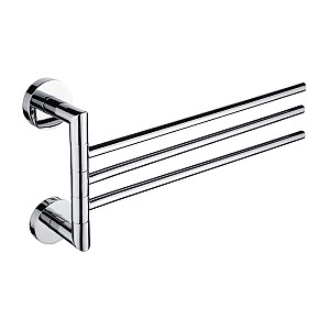 Chrome Swivel arm towel holder, 41 cm Swivel arm towel holder with three arms.