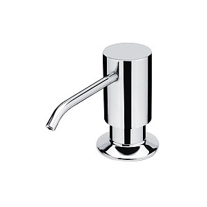 Chrome Built-in dispenser, pump diam. 30 mm Built-in soap, disinfectant gel or washing-up liquid dispenser. Pump head diameter 30 mm. Top filled.