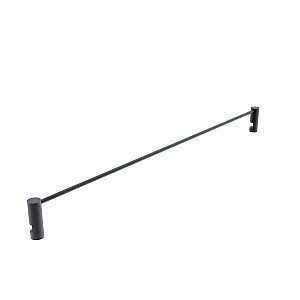 Black Rail for shelf, 40 cm Rail for shelf 40 cm. Height of rail 3,5 cm. Maximal thickness of glass 8 mm.