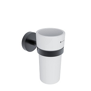 Black Cup holder Cup holder. Ceramic cup.