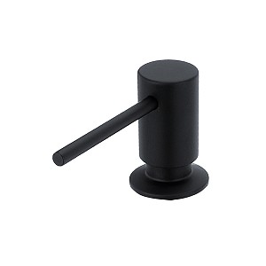 Černý vestavěný dávkovač jaru, mýdla nebo saponátu do dřezu či umyvadla 35 mm