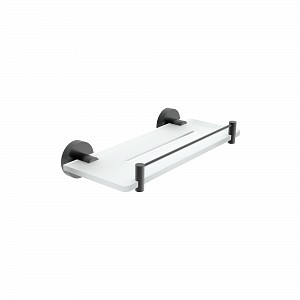 Black Shelf IXI, 30 cm with rail Shelf made of satin plexiglass. 30 cm long.