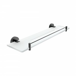 Black Shelf IXI, 50 cm with rail Shelf made of satin plexiglass. 50 cm long.