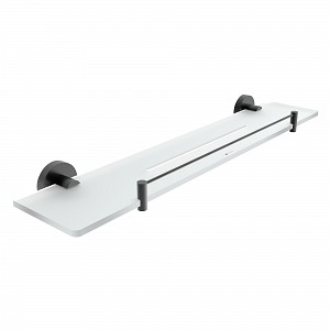 Black Shelf IXI, 60 cm with rail Shelf made of satin plexiglass. 60 cm long.