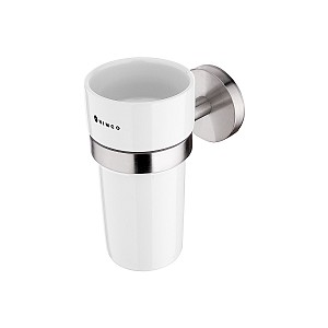 Brushed stainless steel Cup holder Cup holder. Ceramic cup. Holder made of brushed stainless steel.