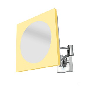 Chrome LED mirror with adjustable color temp. LED cosmetic mirror magnification with illuminated touch switch. Color temperature - coole / warm white 6500 / 2700 K.