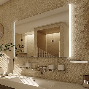 Aluminium LED  mirror 1000x700 Illuminated bathroom LED mirror. Output 21 W, temperature 6500 K. 1512 Lumens.