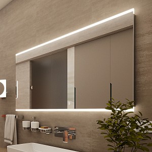 Aluminium LED mirror 1000x700 with touch sensor Illuminated bathroom LED mirror. Possibility of setting color temperature from 3000 to 6500 K. Output 29 W. 2088 Lumens.