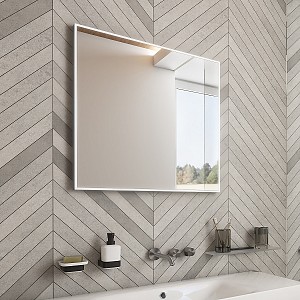 Aluminium LED mirror 600x600 with touch sensor Illuminated bathroom LED mirror. Output 30 W. Possibility of setting color temperature 3000 - 6500 K. 2160 Lumen