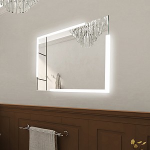 Aluminium LED  mirror 600x800 Illuminated bathroom LED mirror. Output 32 W, temperature 6500 K. 2304 Lumens.