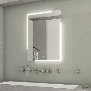 Aluminium LED mirror 600x800 with touch sensor Illuminated bathroom LED mirror. Possibility of setting color temperature from 3000 to 6500 K. Output 32 W. 2304 Lumens.