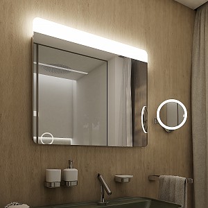 Zrcadlo do koupelny 80x70 s osvětlením, dotykový senzor