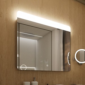 Aluminium LED mirror 1000x700 with touch sensor Illuminated bathroom LED mirror. Output 15 W. Possibility of setting color temperature 3000 - 6500 K. 1080 Lumens.