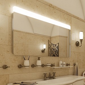 Velké zrcadlo do koupelny 140x70 s osvětlením, dotykový spínač