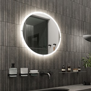 Kulaté zrcadlo do koupelny 60 cm s osvětlením