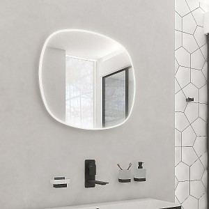 Aluminium Oval LED mirror dia. 700 with touch sensor Oval LED illuminated bathroom mirror. Output 36 W. Possibility of setting color temperature 3000 - 6500 K. 2592 Lumen.